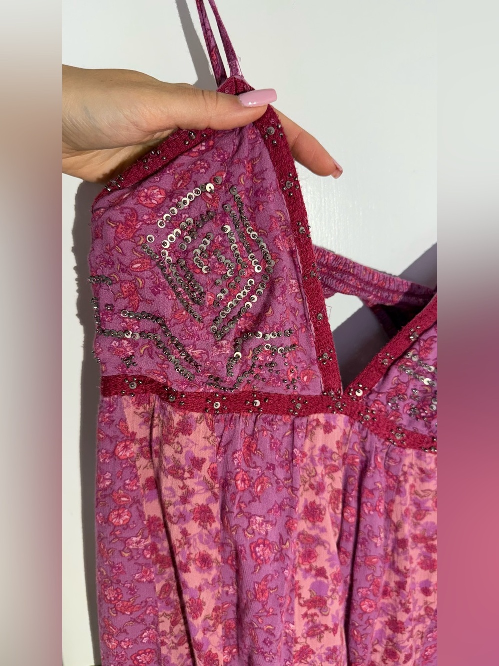 Free People Forever Time Dress Magenta Floral Slip Dress - Picture 11 of 12